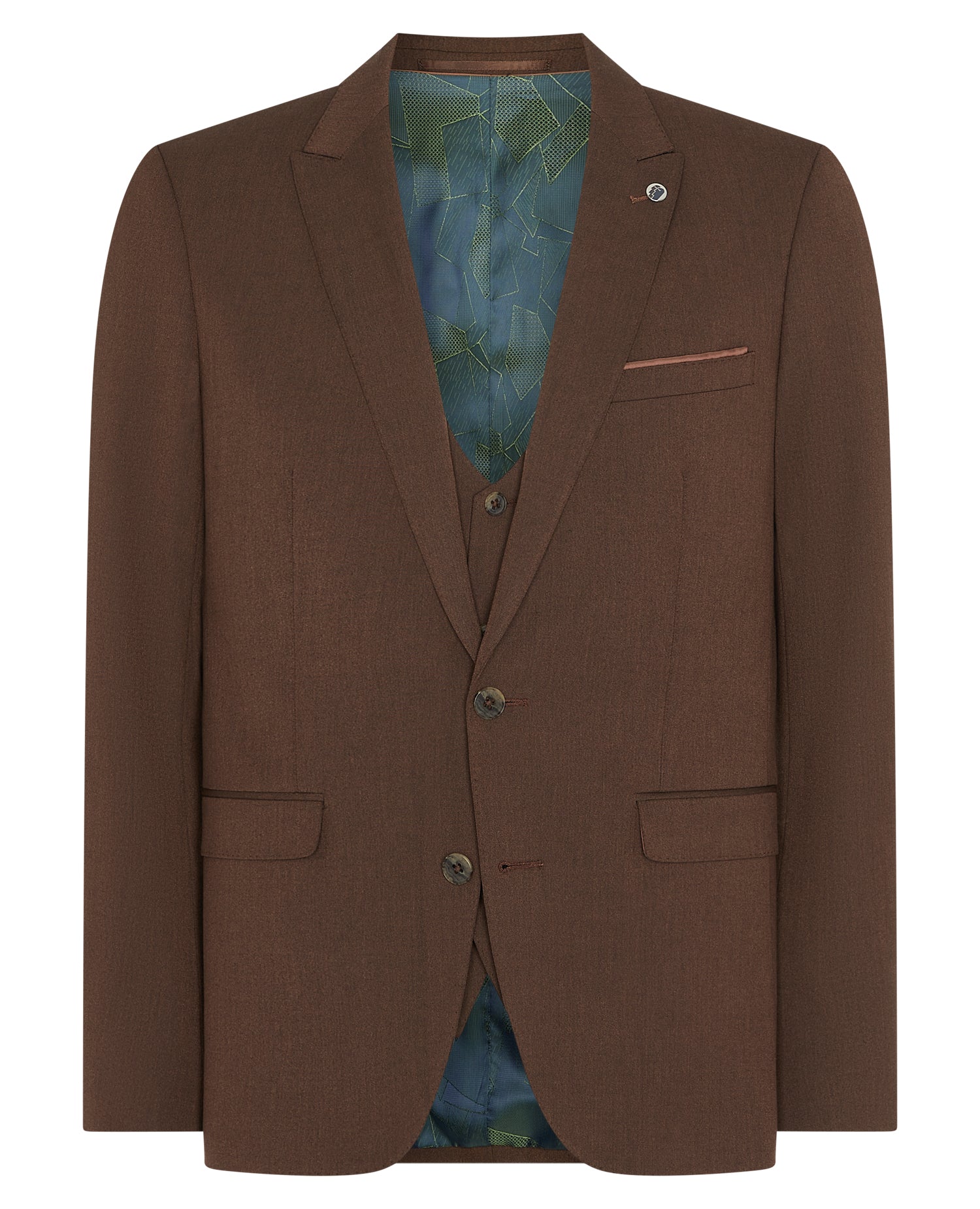 Man wearing a brown X-Slim Fit 2-Piece Stretch Suit