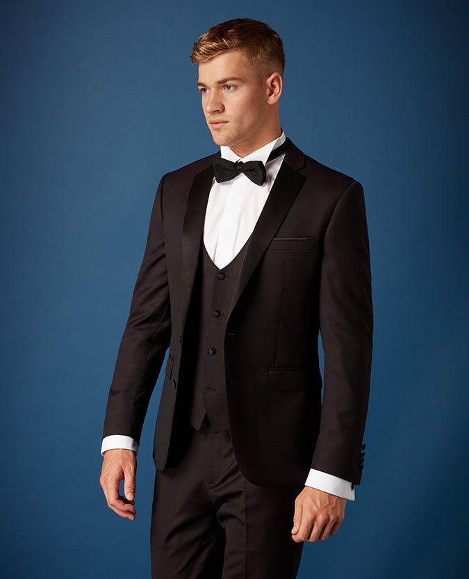Man wearing a red Slim Fit Wool-Rich Mix and Match Suit Jacket