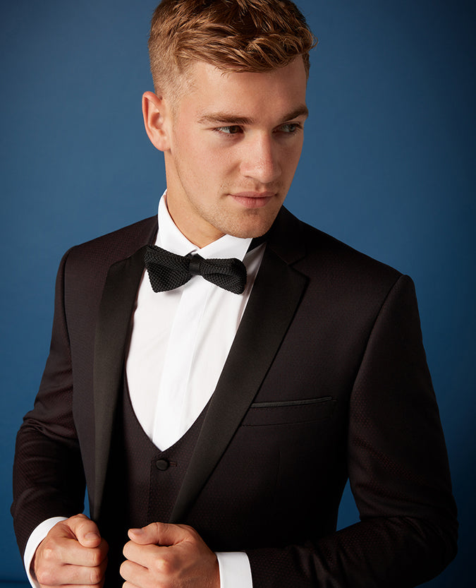 Man wearing a red Slim Fit Wool-Rich Mix and Match Suit Jacket