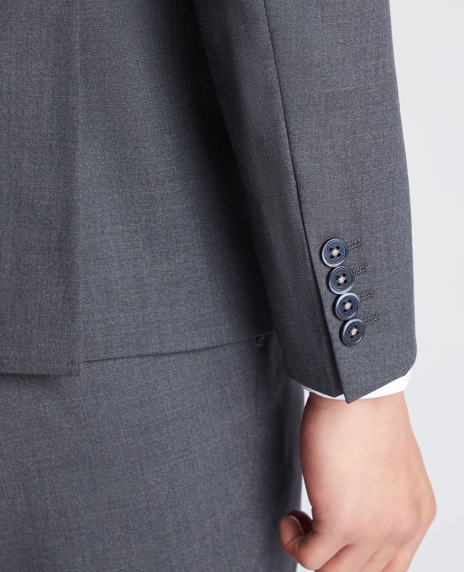 Man wearing a grey Slim Fit Wool-Rich Mix and Match Suit