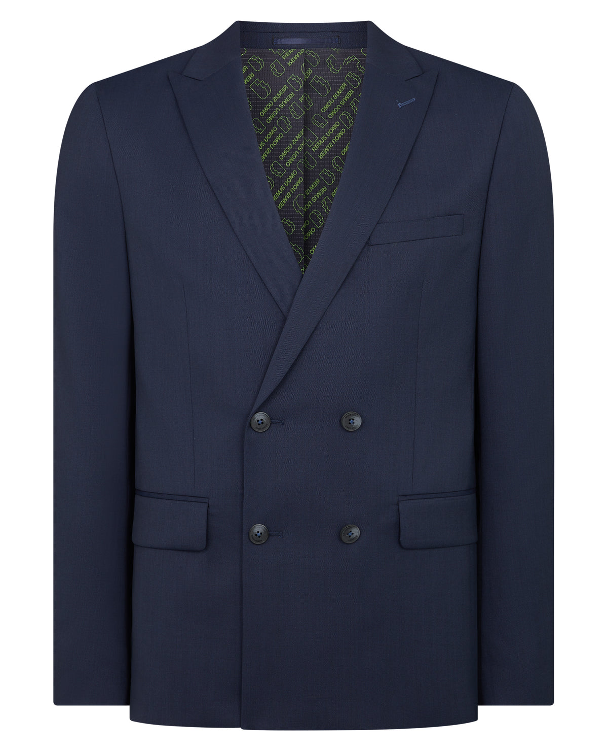 Man wearing a navy Slim Fit Wool-Rich Mix and Match Suit