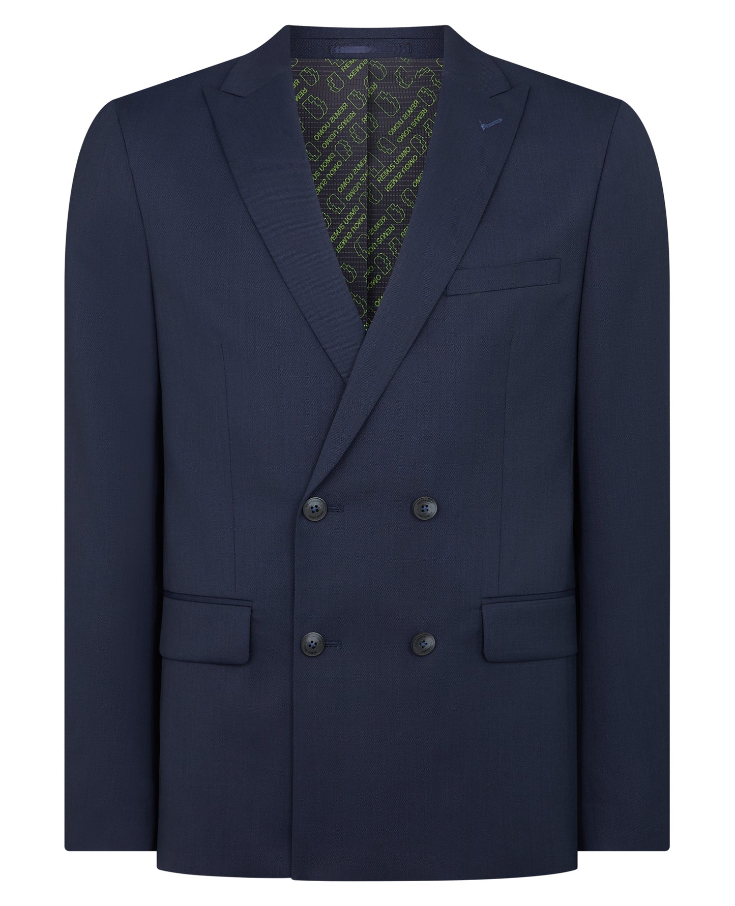 Man wearing a navy Slim Fit Wool-Rich Mix and Match Suit