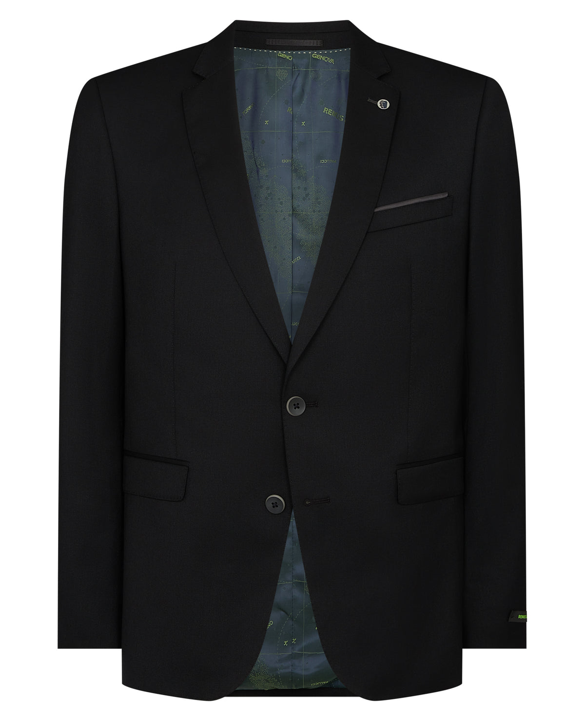 Man wearing a black Slim Fit Wool-Rich Mix and Match Suit