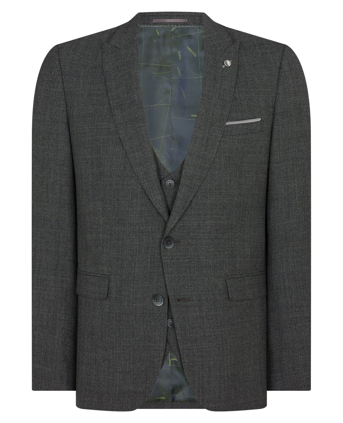 Man wearing a grey Slim Fit Wool-Rich Stretch Mix and Match Suit