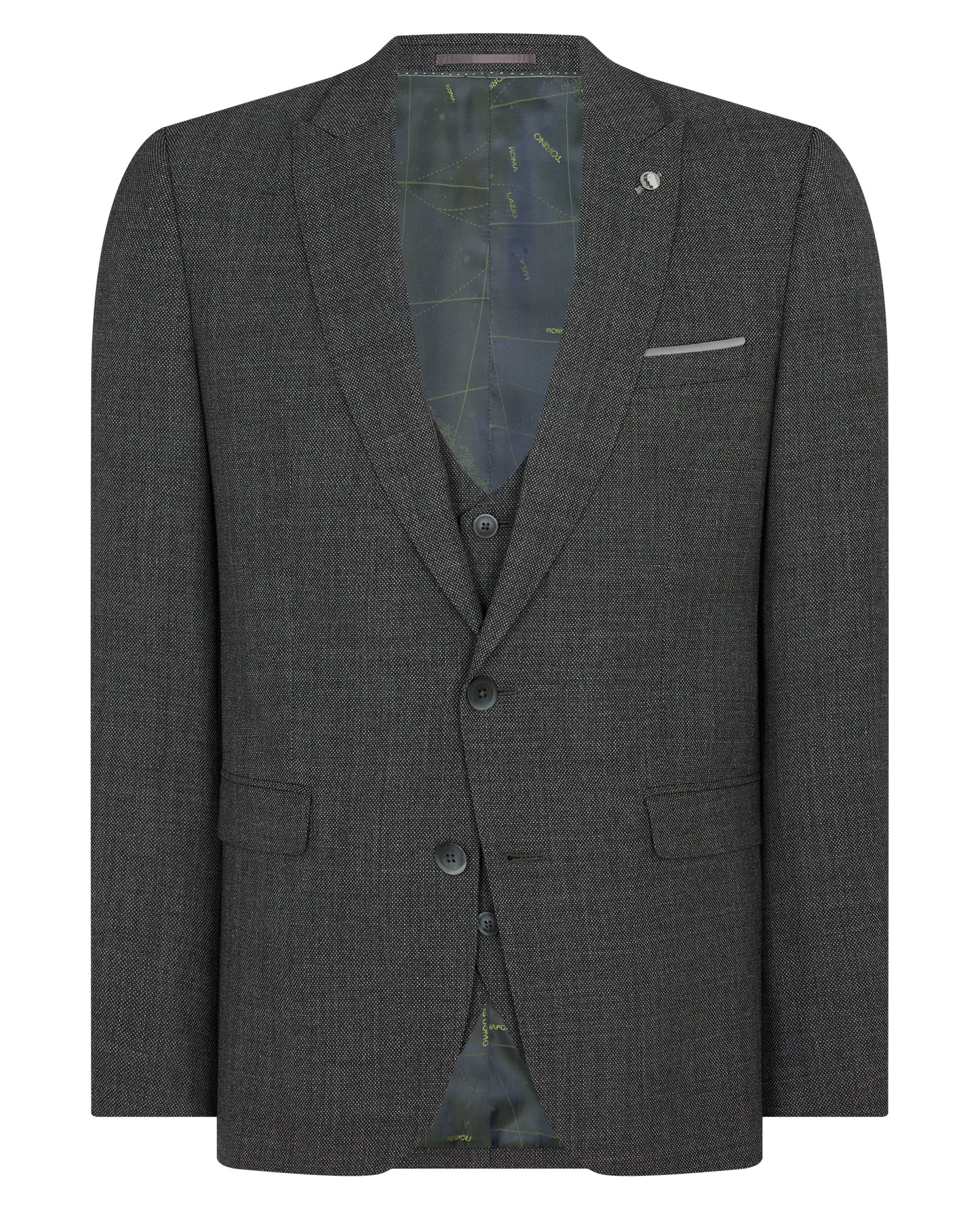 Man wearing a grey Slim Fit Wool-Rich Stretch Mix and Match Suit