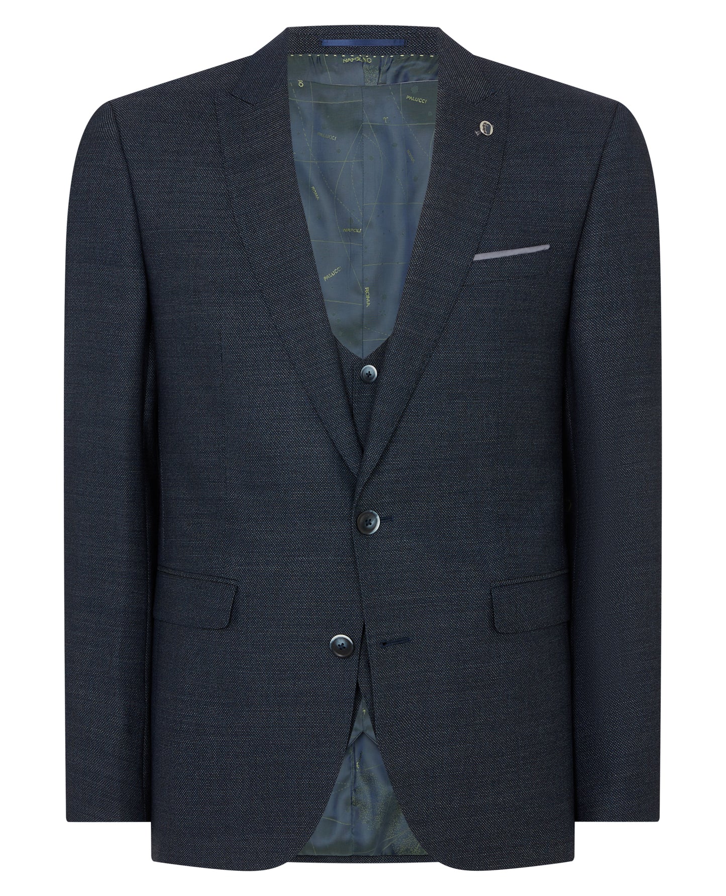 Man wearing a blue Slim Fit Wool-Rich Mix and Match Suit