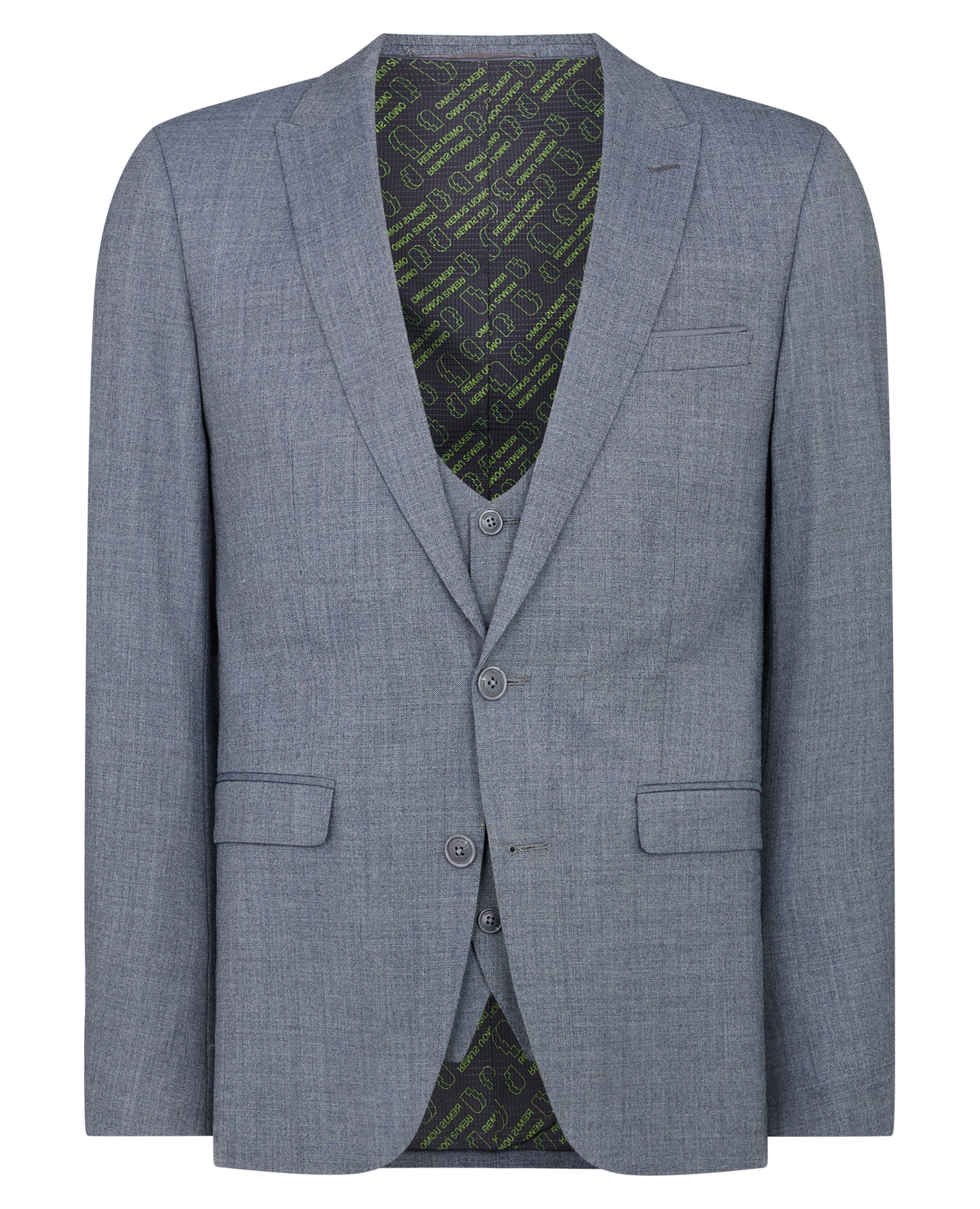 Man wearing a blue X-Slim Fit Wool Blend Mix And Match Suit