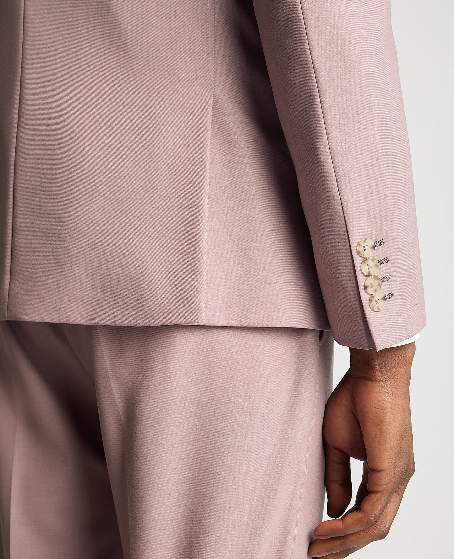 Man wearing a red Slim Fit Mix and Match Wool-Blend Suit