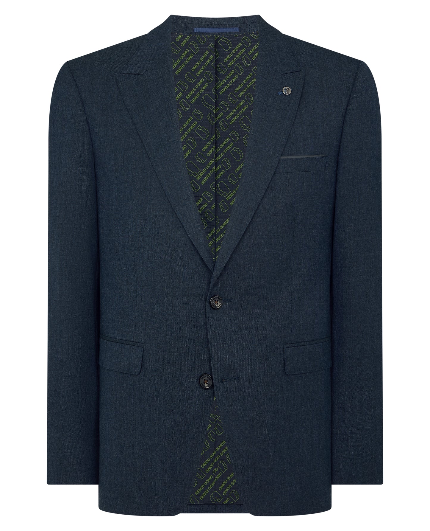 Man wearing a blue Slim Fit Wool Blend Suit