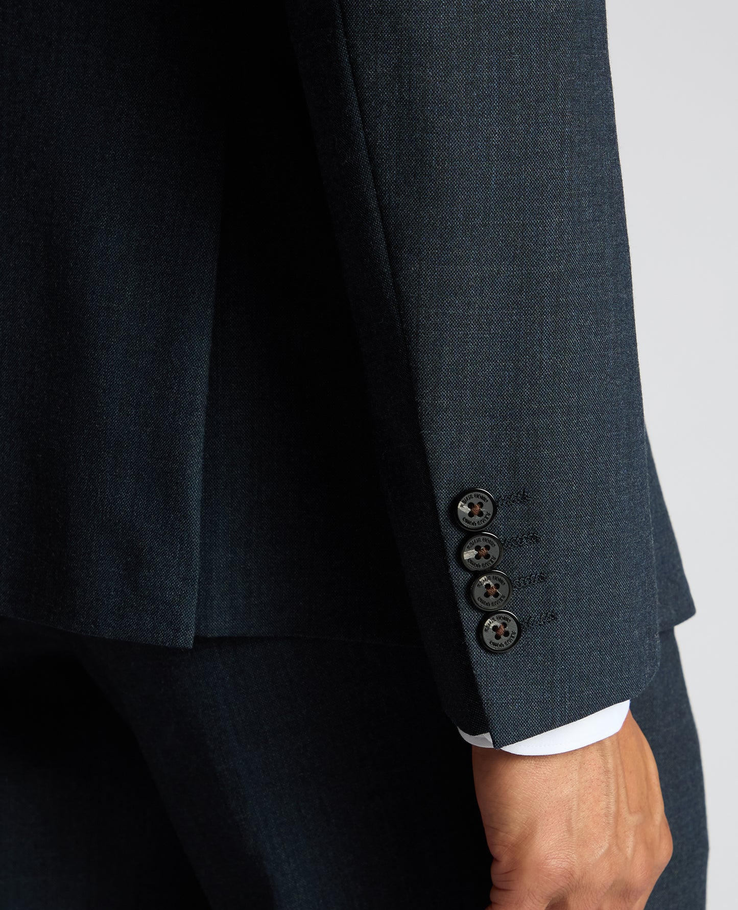 Man wearing a blue Slim Fit Wool Blend Suit