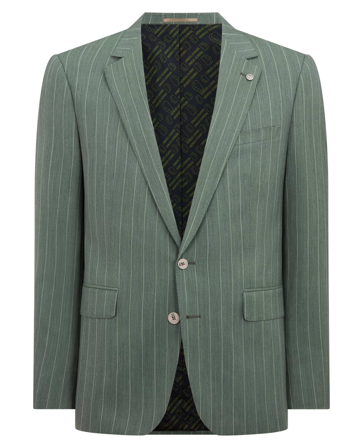 Man wearing a green Slim Fit Wool-Blend Mix and Match Suit Jacket
