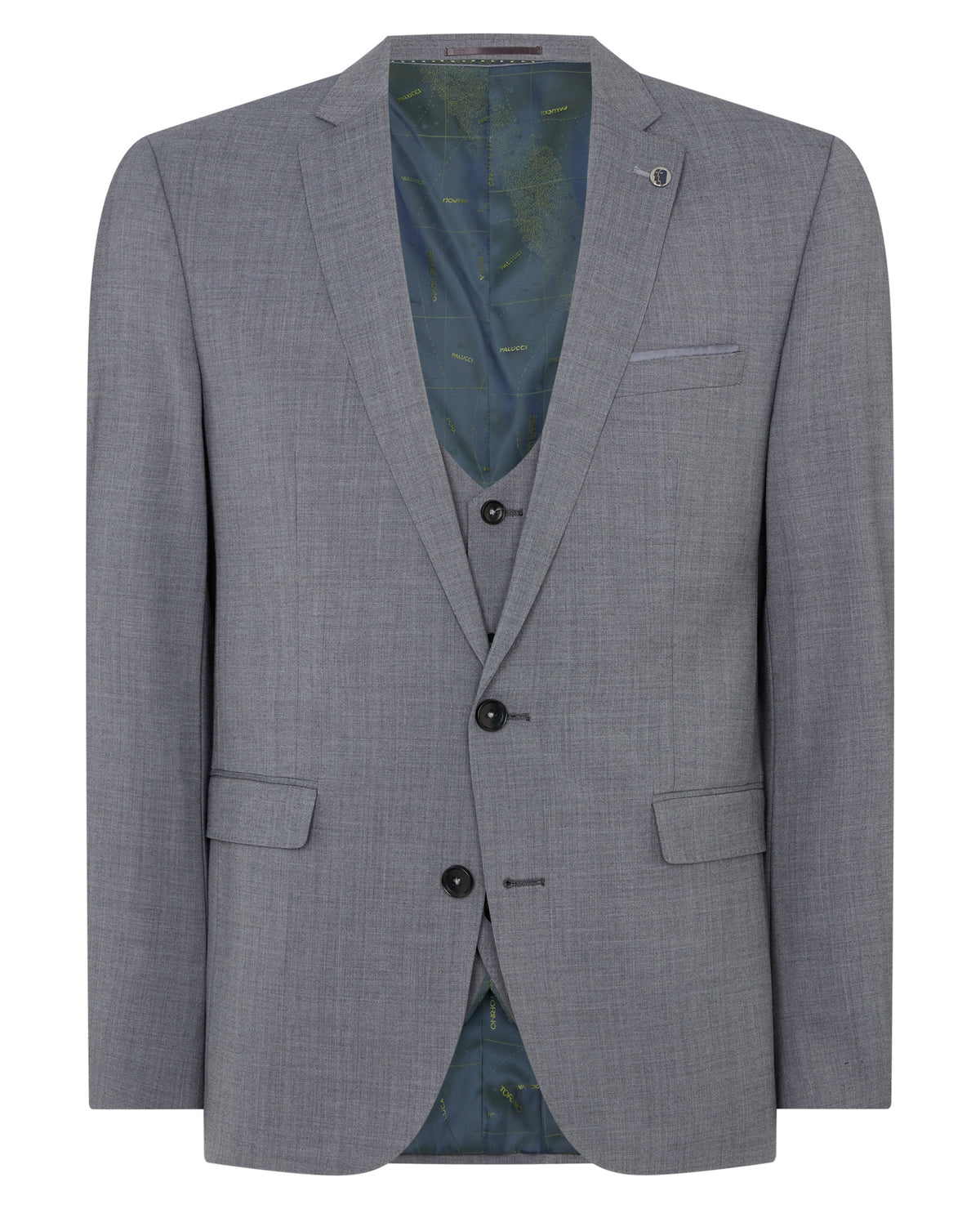 Man wearing a grey Slim Fit Wool-Rich Stretch Mix and Match Suit