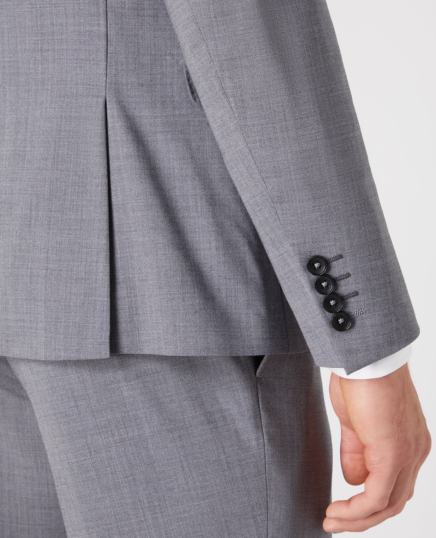 Man wearing a grey Slim Fit Wool-Rich Stretch Mix and Match Suit