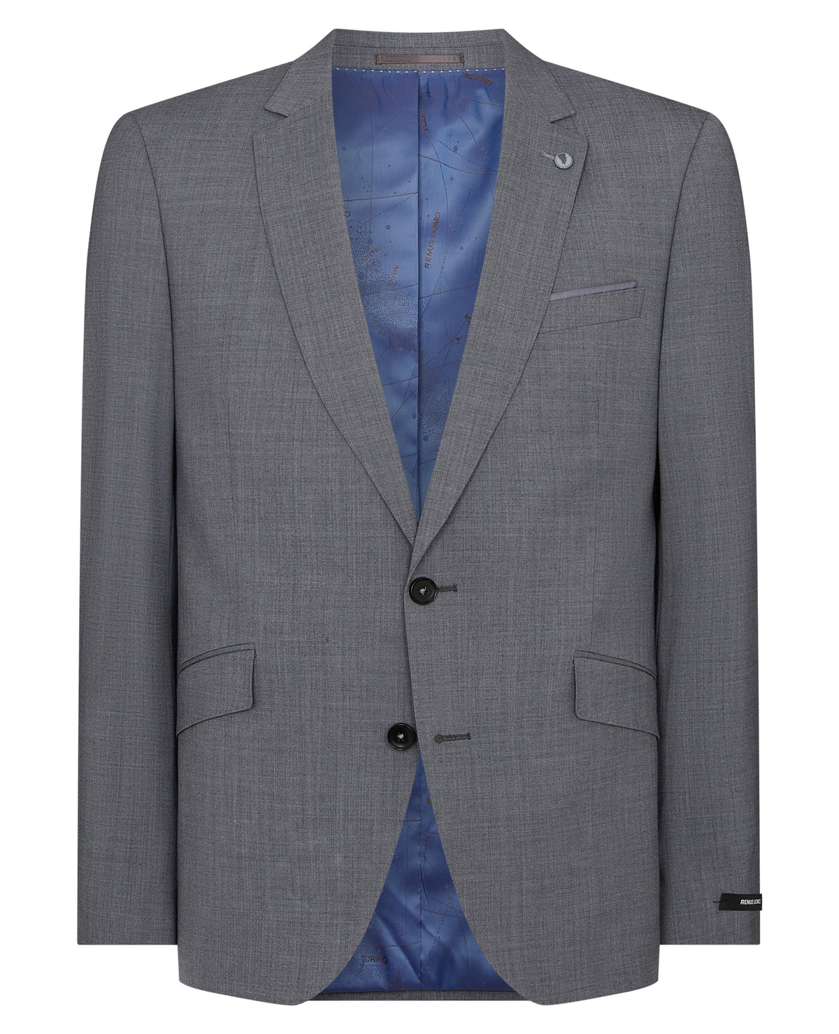 Man wearing a grey Tapered Fit Wool-Rich Stretch Mix and Match