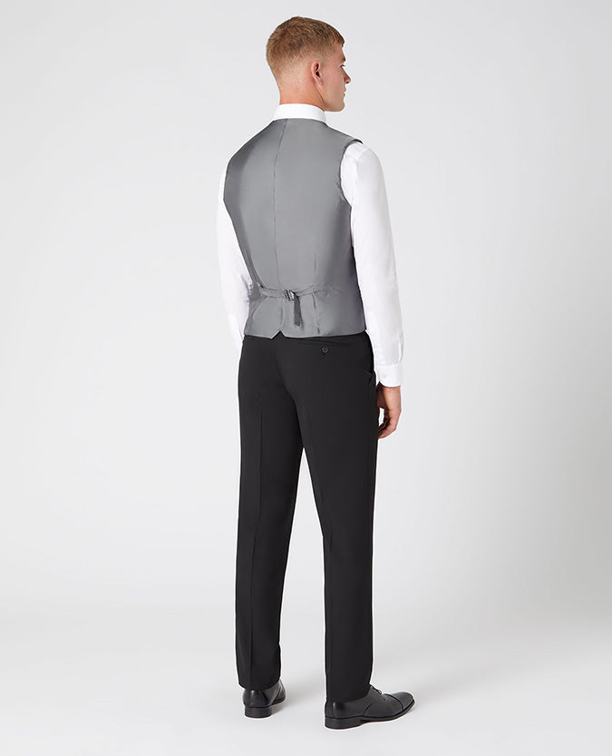 Man wearing a black Tapered Fit Stretch Waistcoat
