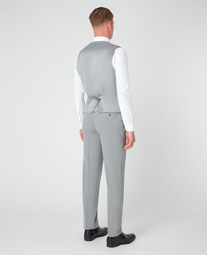 Man wearing a grey Tapered Fit Stretch Waistcoat