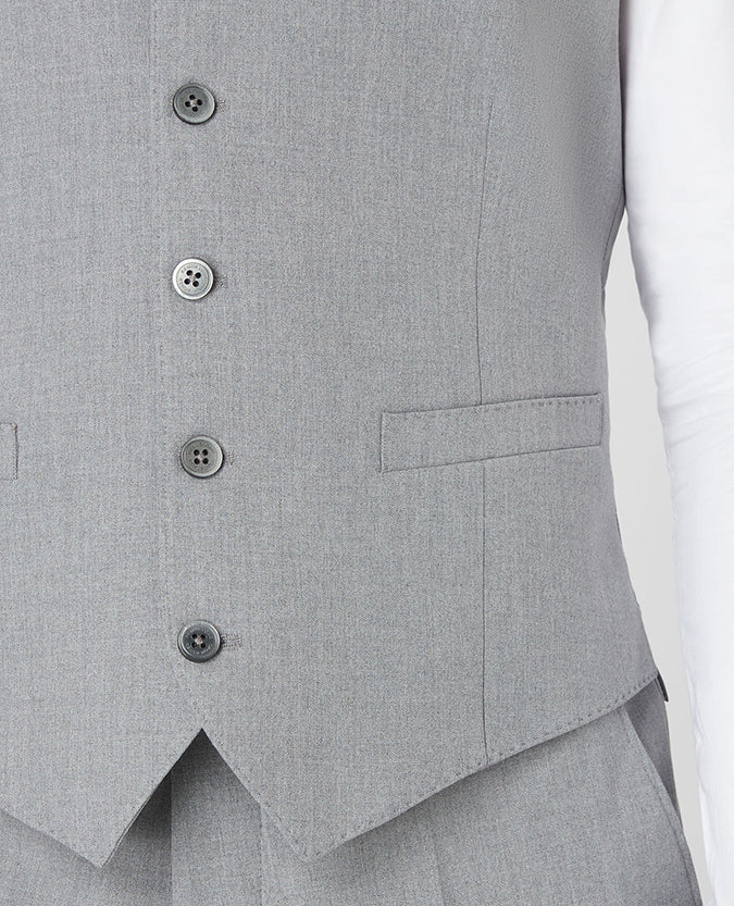 Man wearing a grey Tapered Fit Stretch Waistcoat