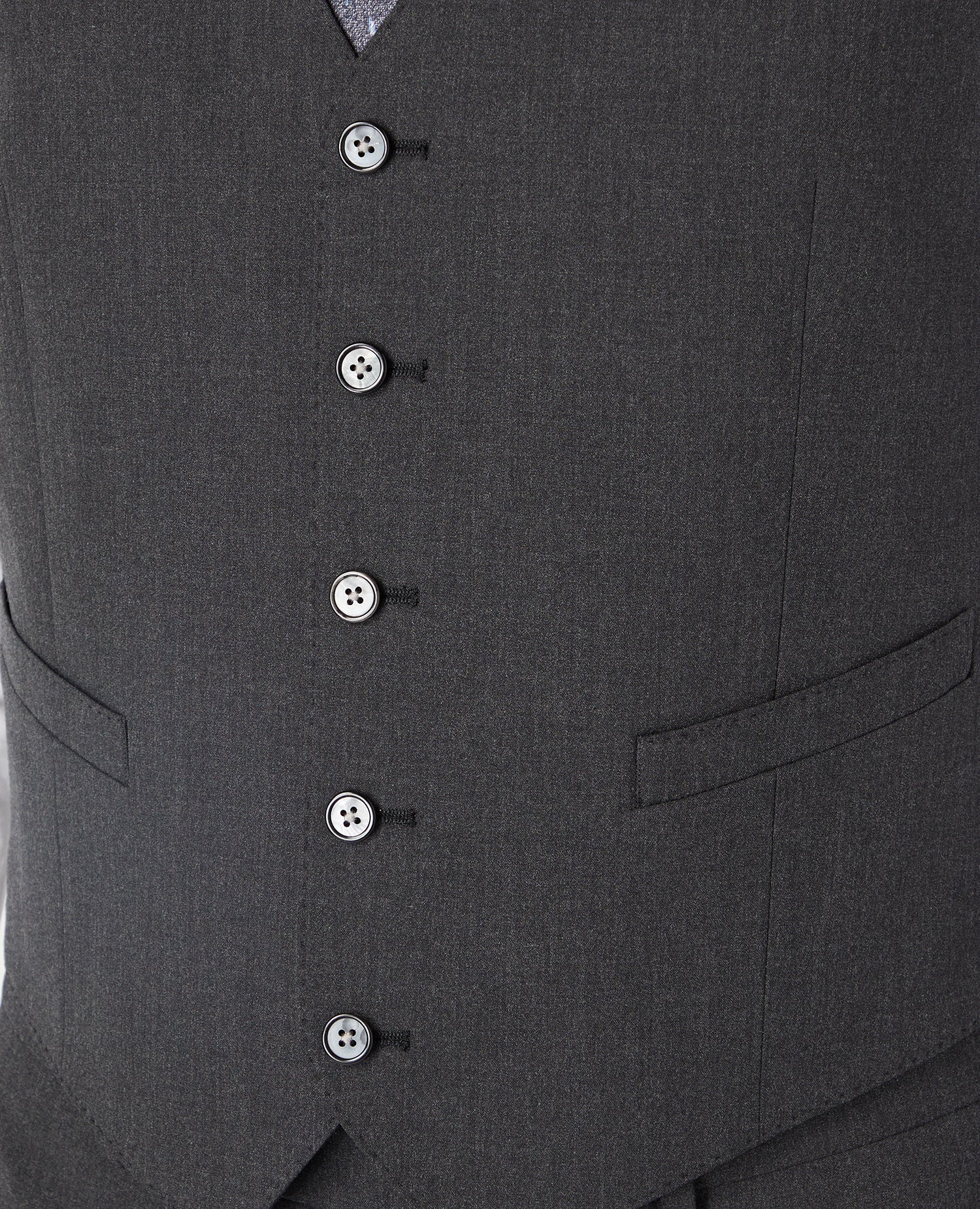 Man wearing a grey Tapered Fit Polyviscose Stretch Waistcoat