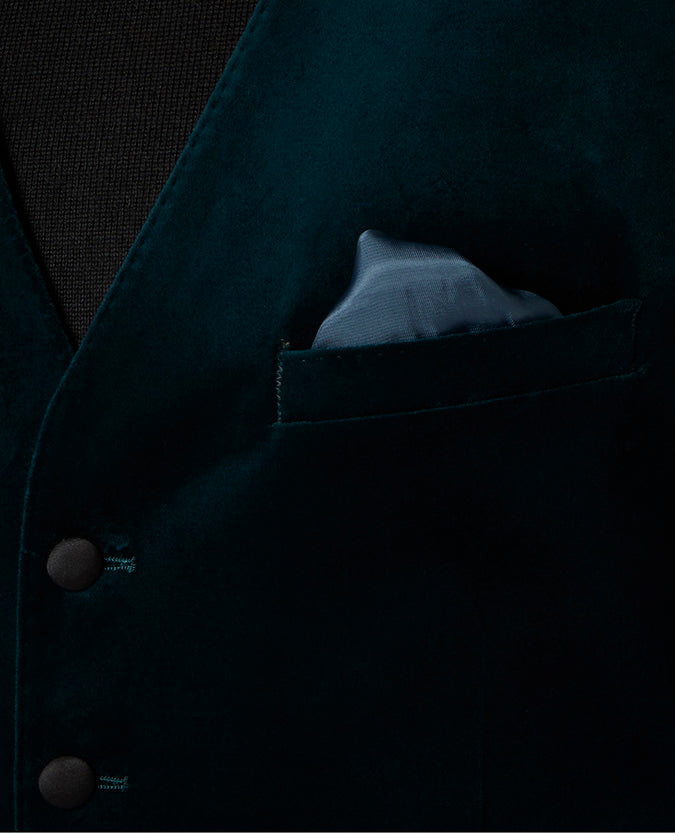 Slim Fit Cotton-Stretch Velvet Waistcoat