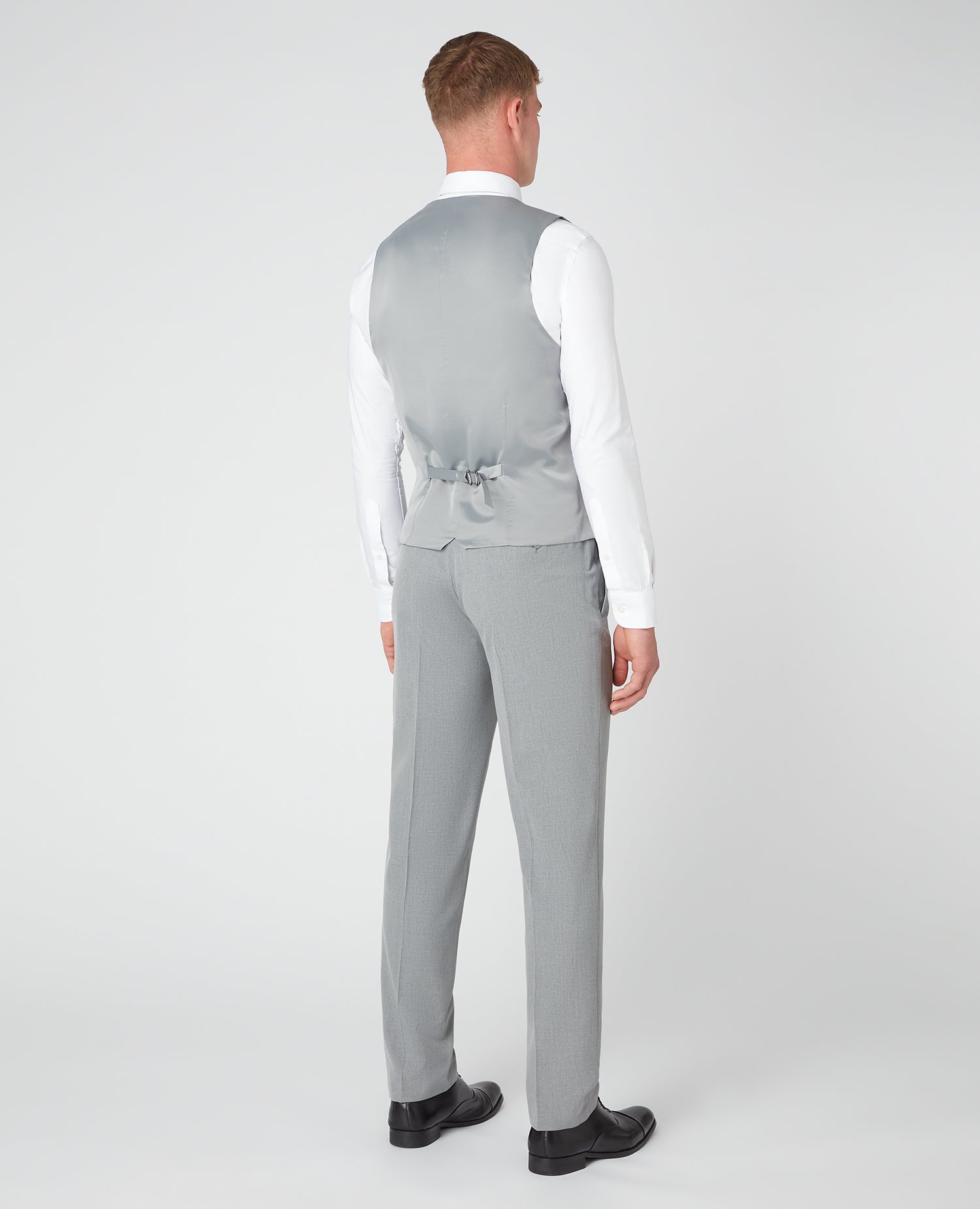 Man wearing a grey Slim Fit Stretch Waistcoat