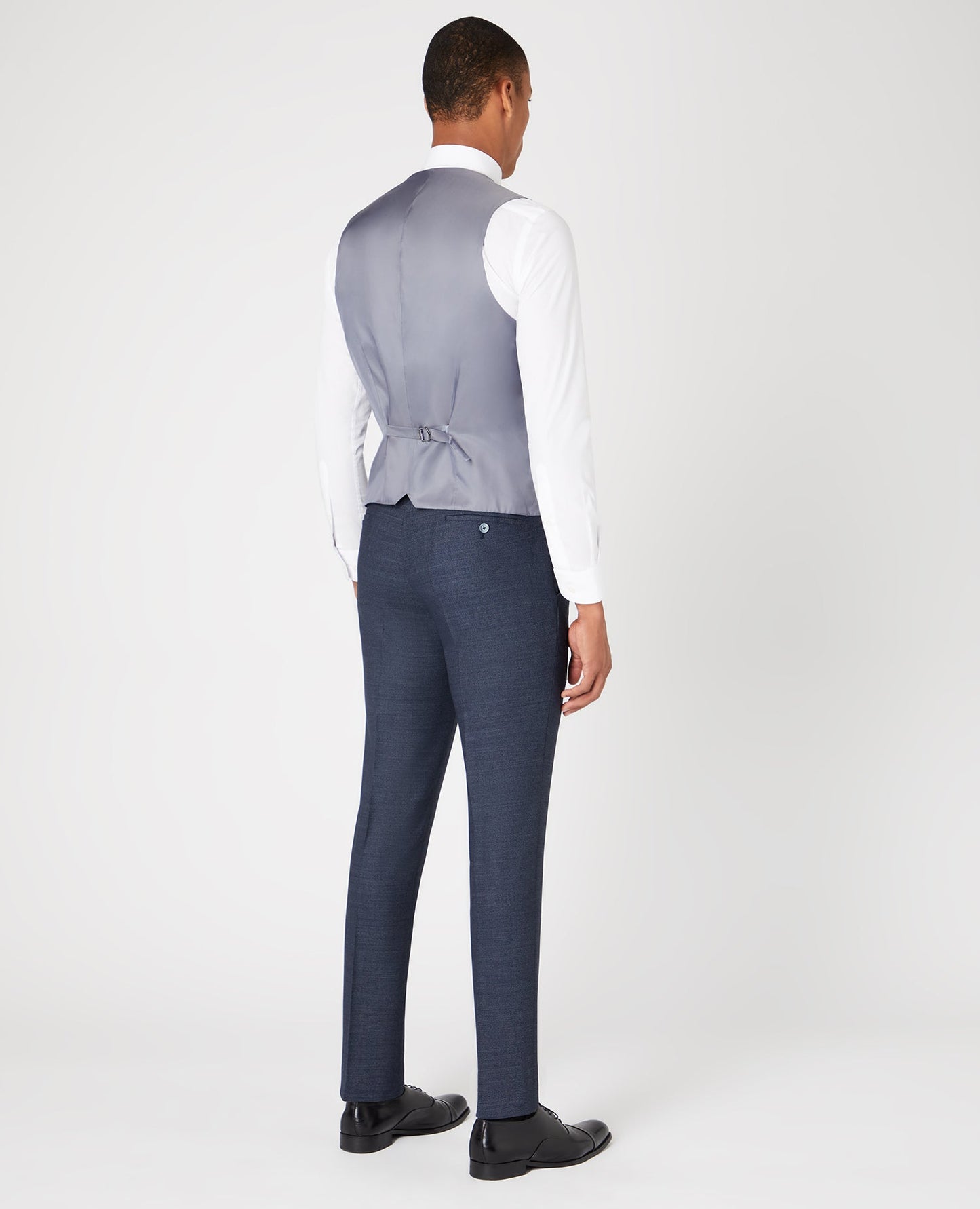 Man wearing a blue Mix and Match Suit Waistcoat