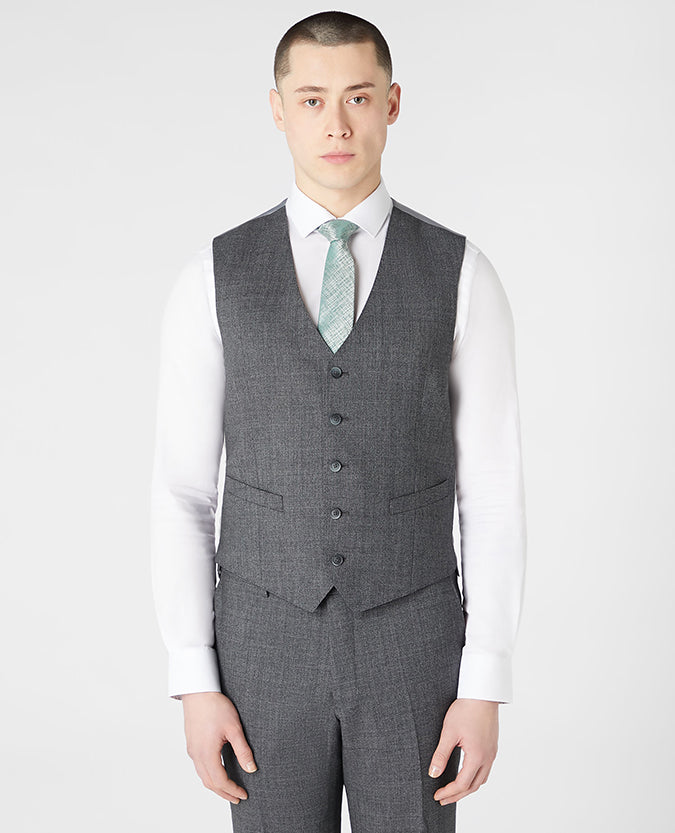 Man wearing a grey Mix And Match Suit Waistcoat