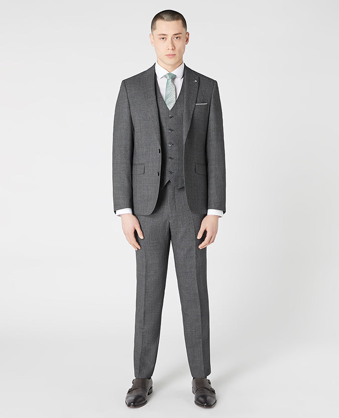 Man wearing a grey Mix And Match Suit Waistcoat