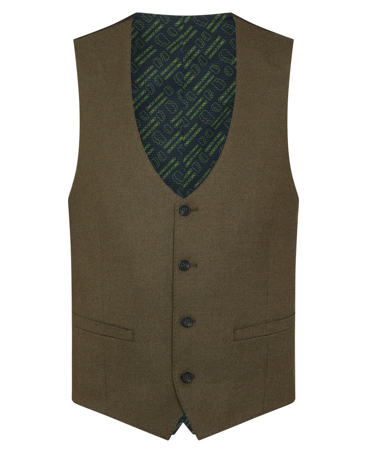 Man wearing a green Slim Fit Waistcoat