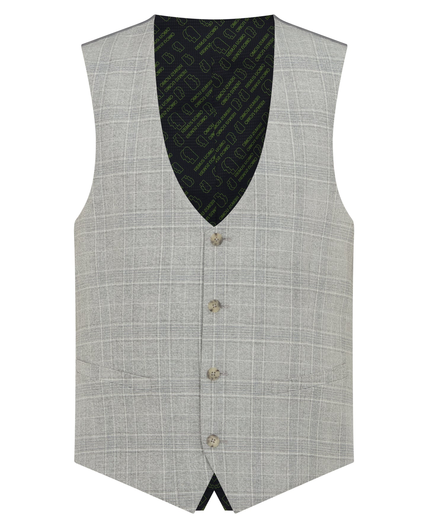 Slim Fit Checked Stretch Waistcoat