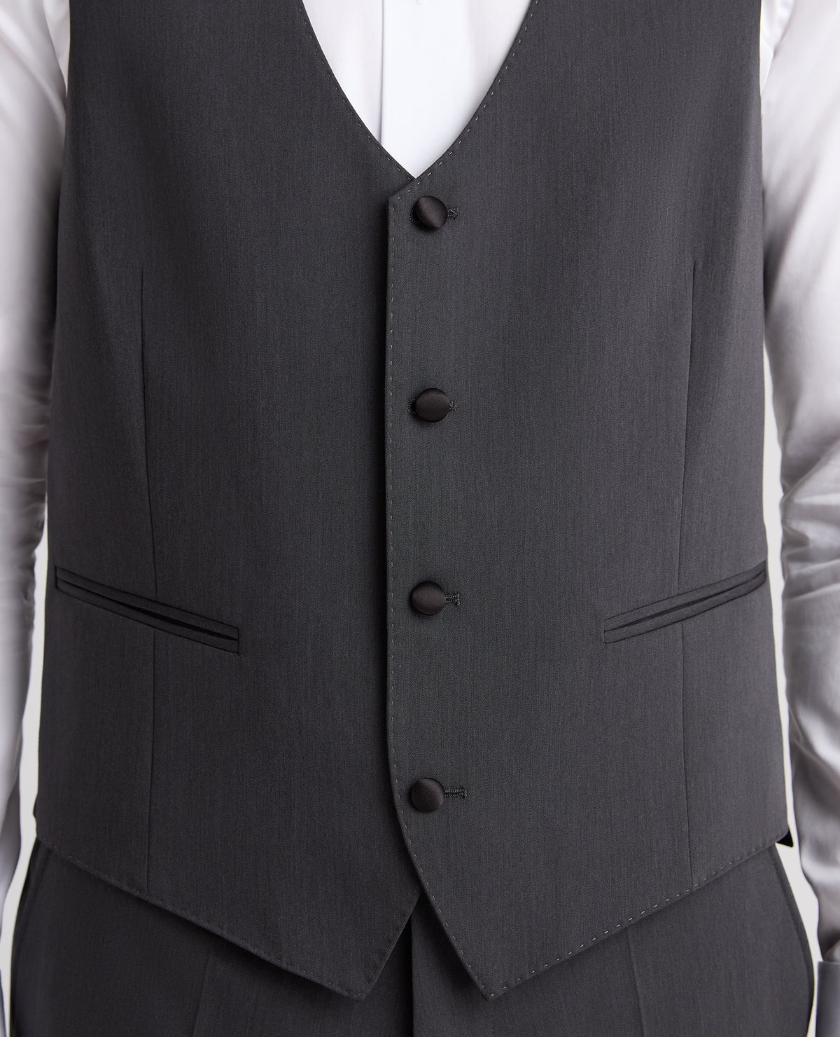 Dark Grey Slim Fit Stretch Waistcoat