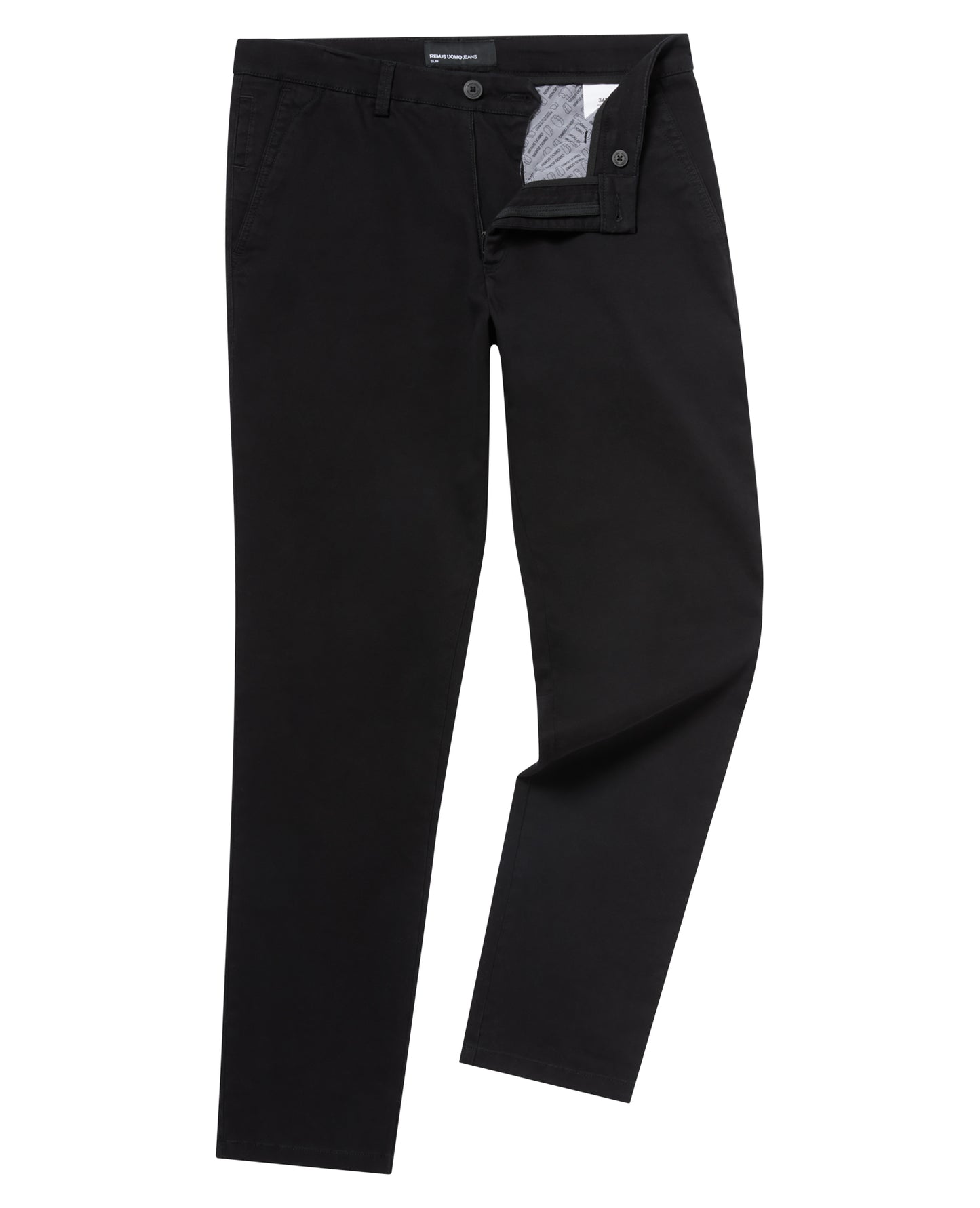Man wearing a black Slim Leg Cotton-Stretch Chino