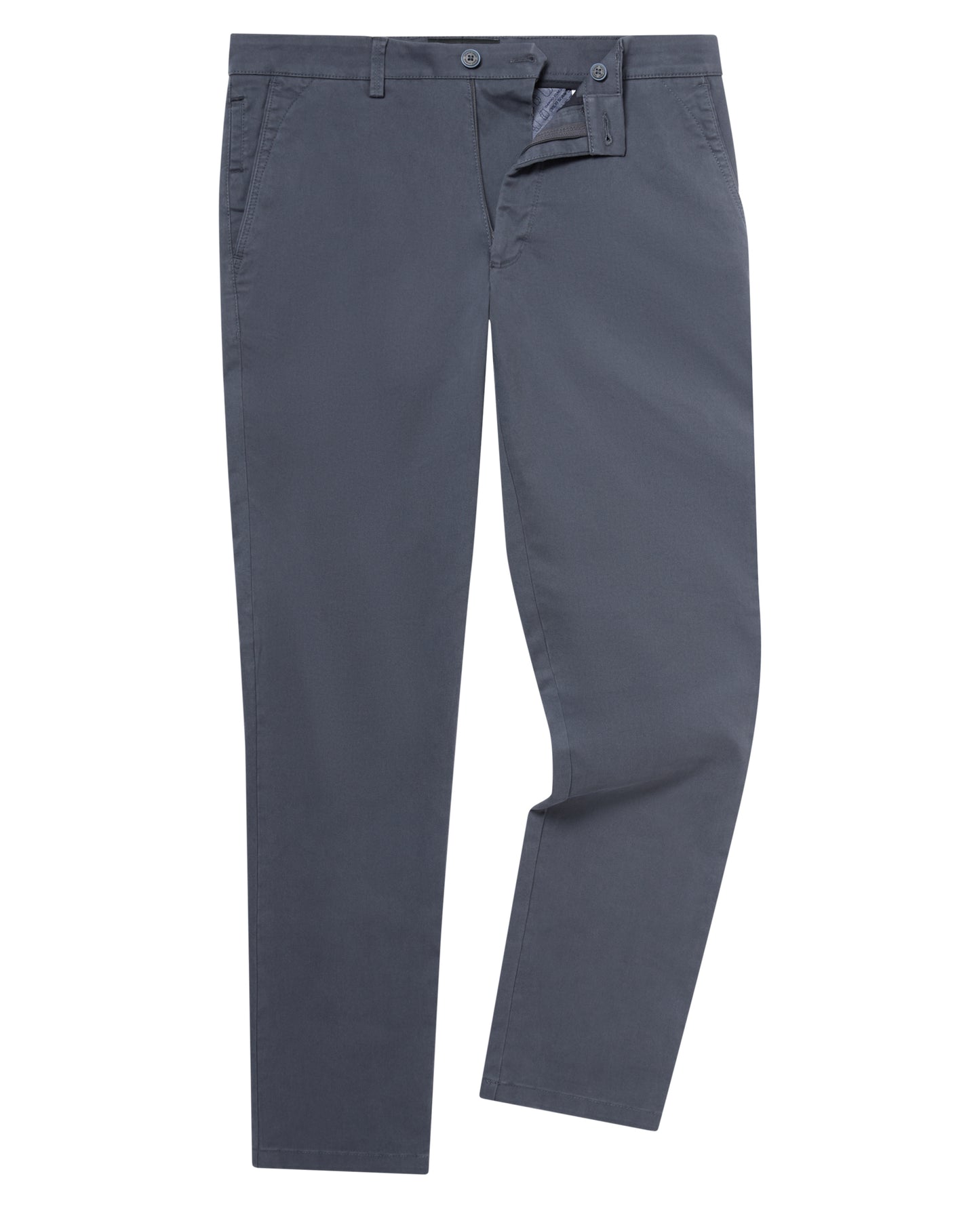 Man wearing a blue Slim Leg Cotton-Stretch Chino