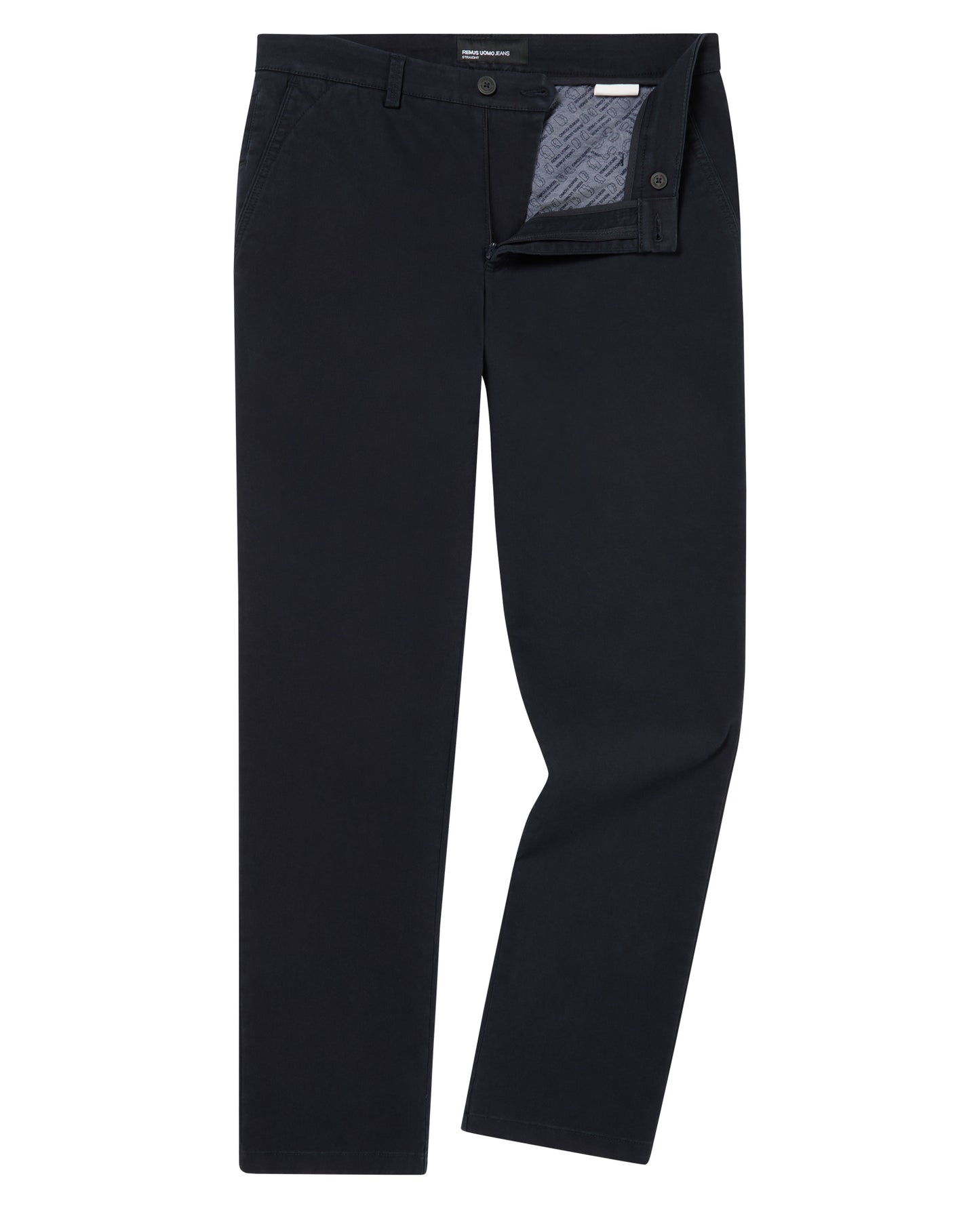 Man wearing a navy Slim Leg Cotton-Stretch Chino