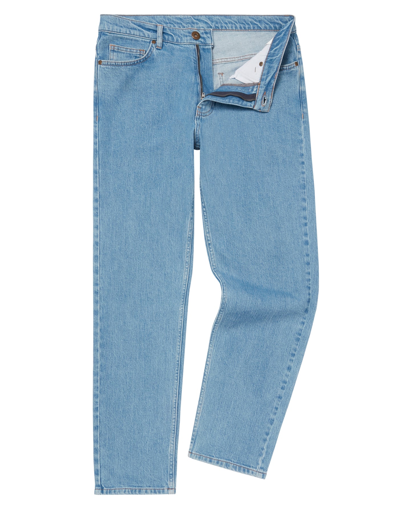 Man wearing a blue Relaxed Fit Comfort Stretch Jean