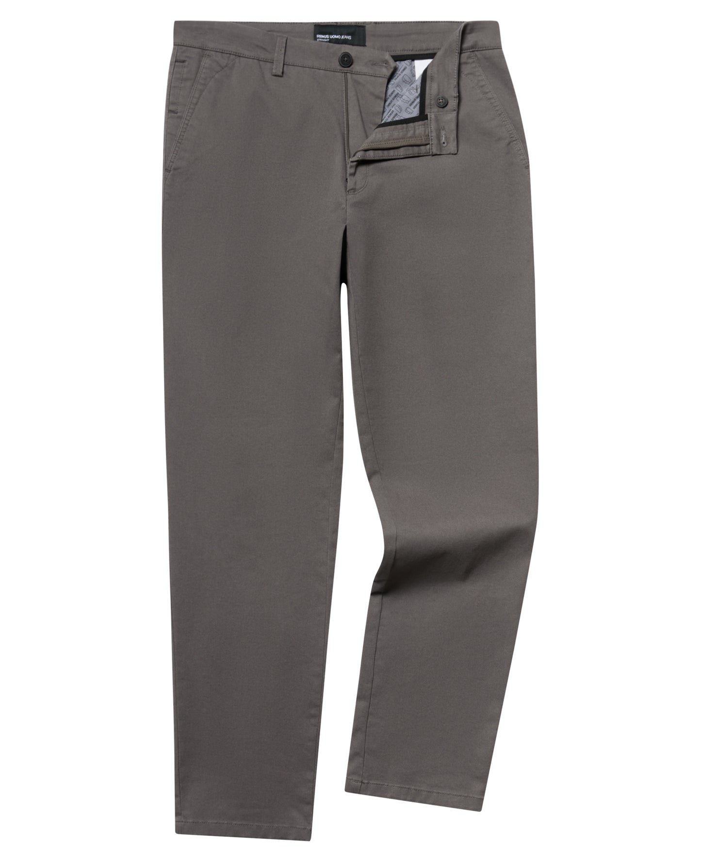 Man wearing a grey Straight Leg Cotton-Stretch Washed Chino