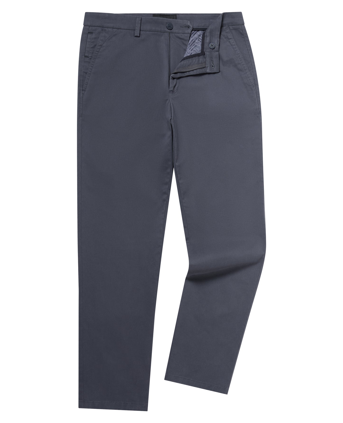 Man wearing a blue Straight Leg Cotton-Stretch Washed Chino