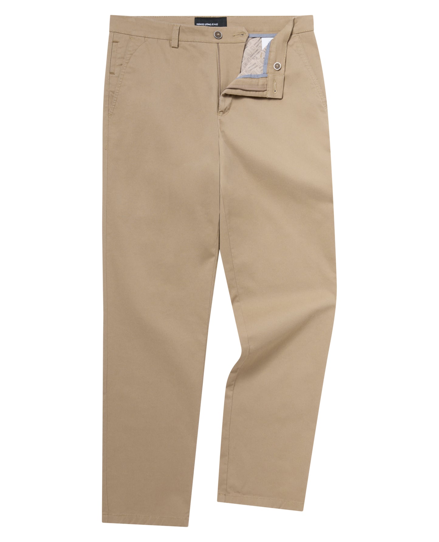 Man wearing a sand Straight Leg Cotton-Stretch Washed Chino