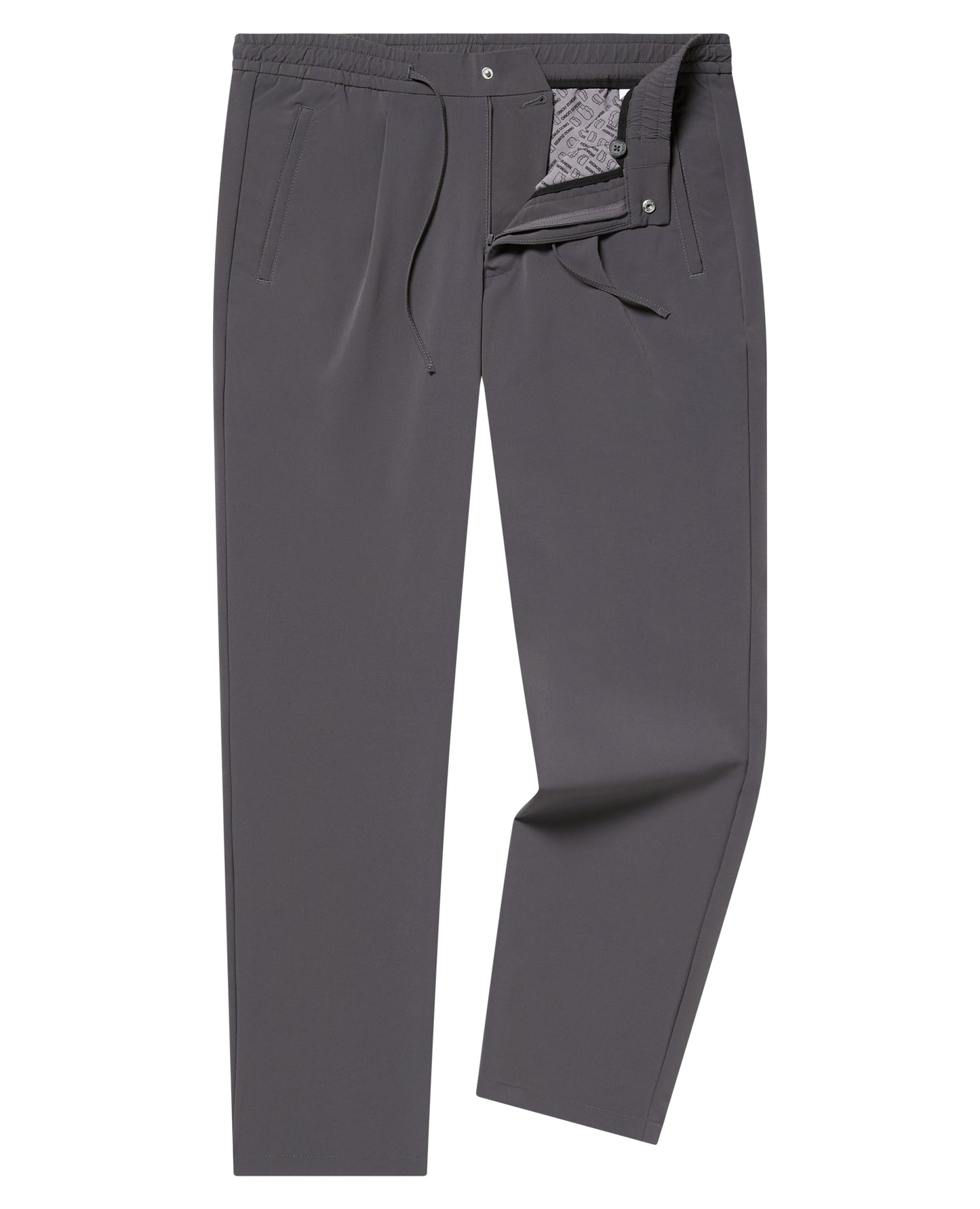Grey Straight Leg Stretch Trousers