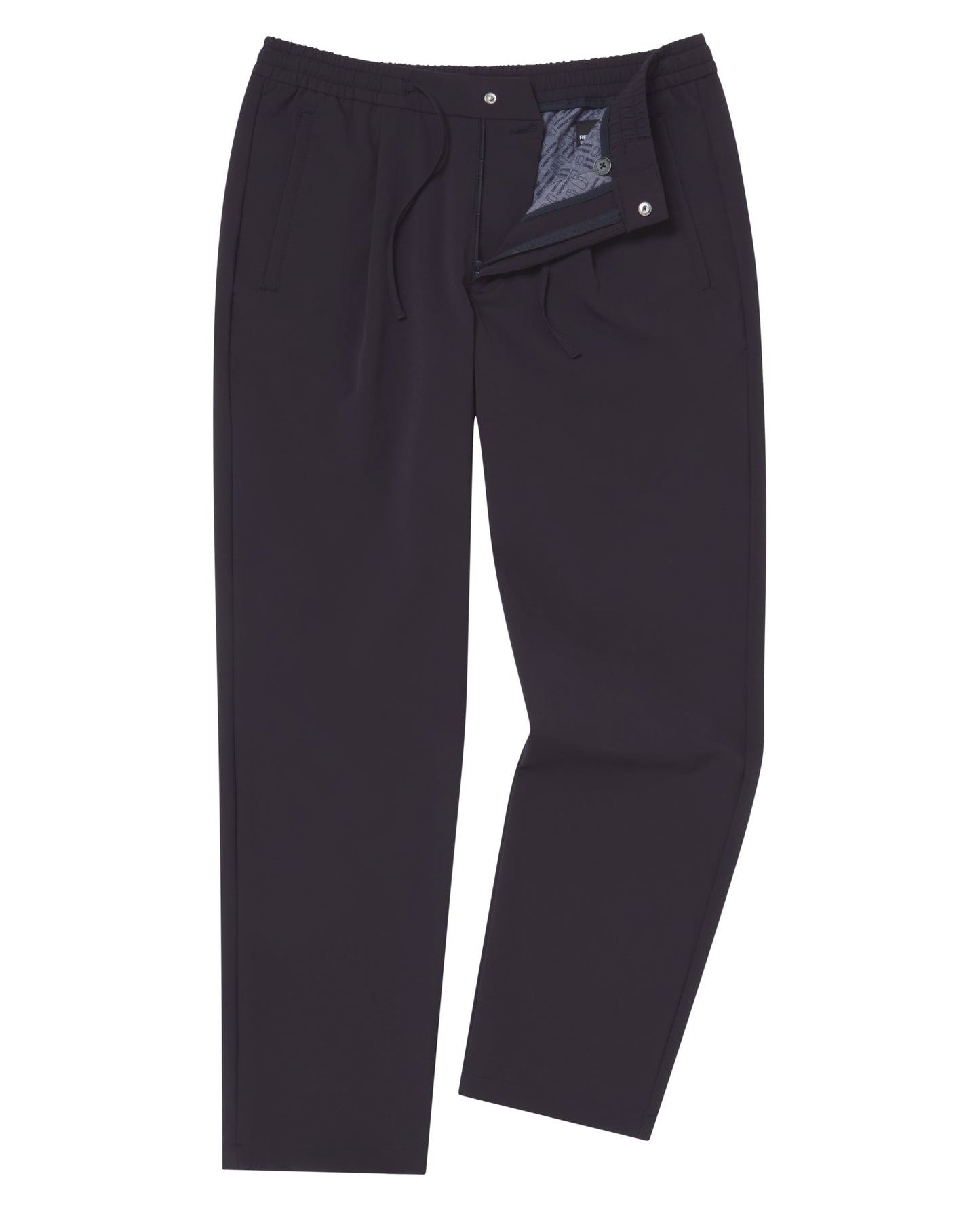 Navy Straight Leg Stretch Trousers