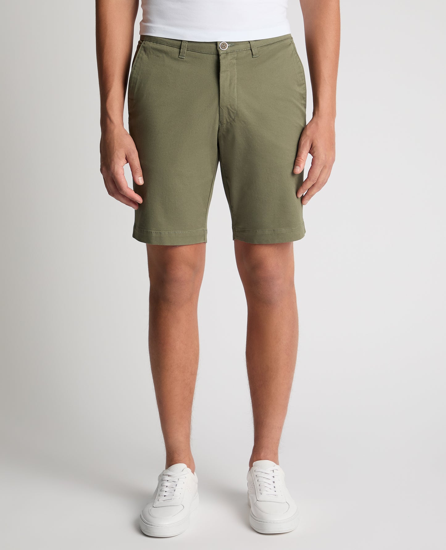 Slim Leg Cotton-Stretch Chino Short