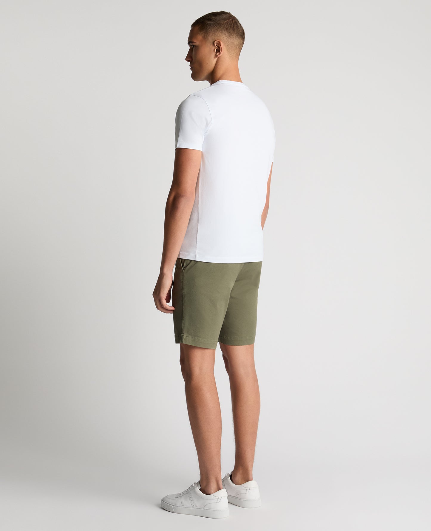 Slim Leg Cotton-Stretch Chino Short