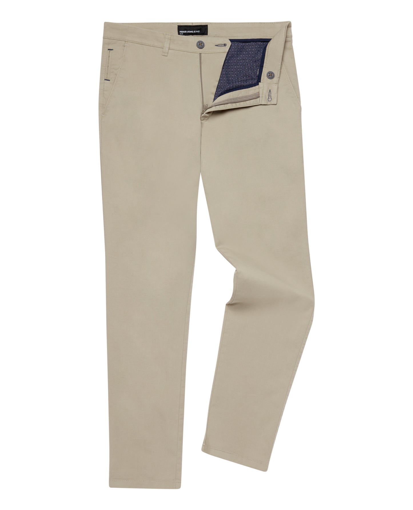 Man wearing a sand Slim Leg Cotton Stretch Chinos