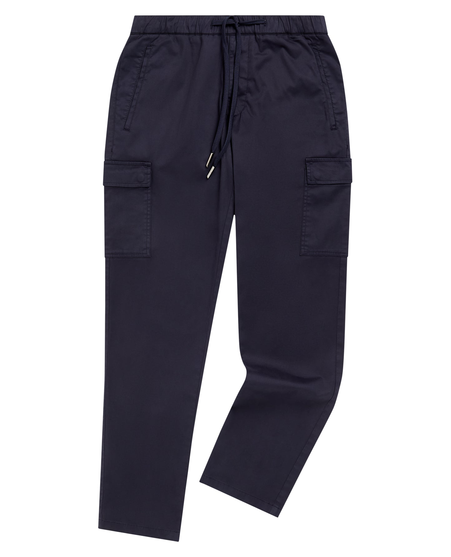 Man wearing a navy Slim Fit Cotton Stretch Cargos