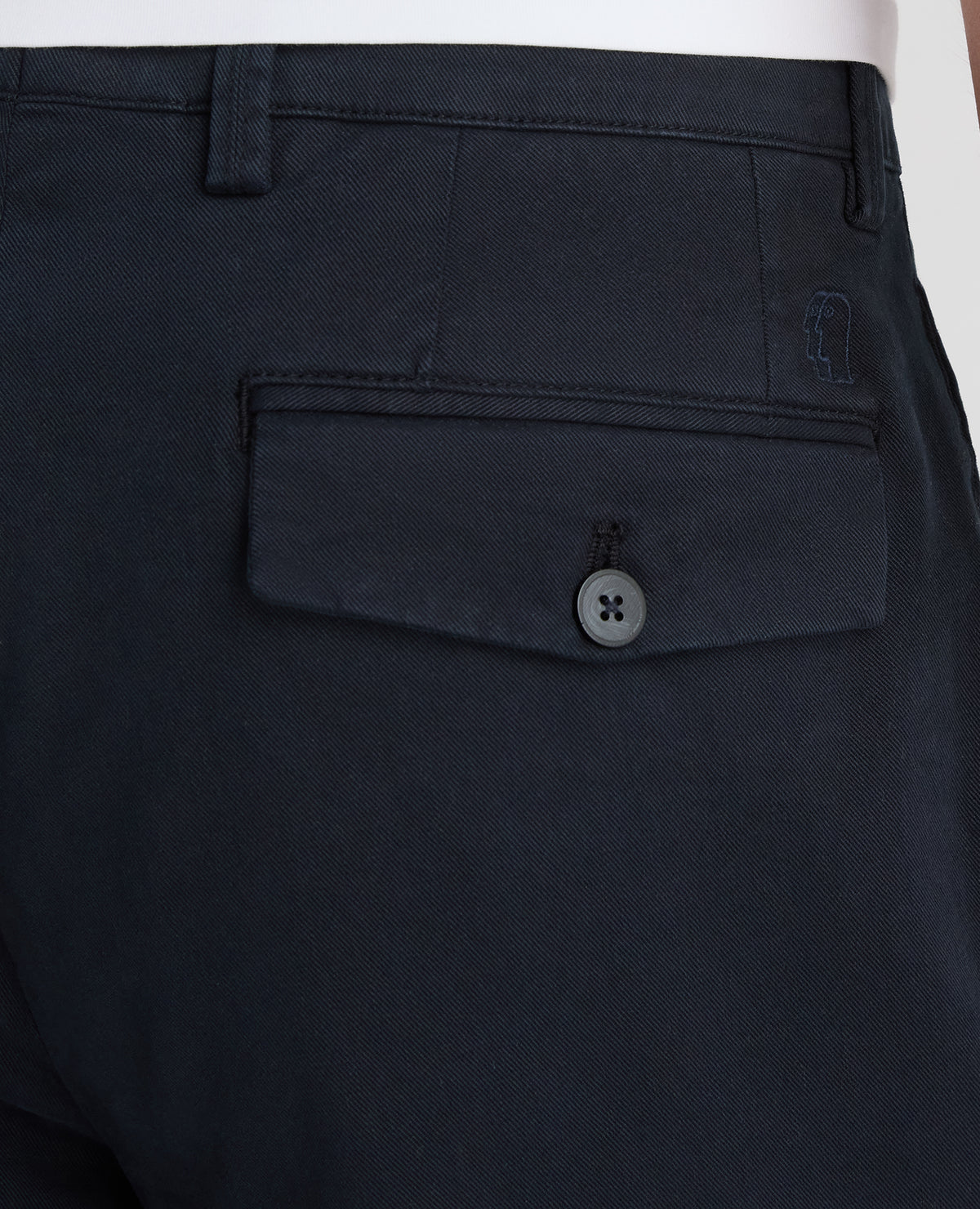 Navy Straight Fit Cotton Stretch Chino