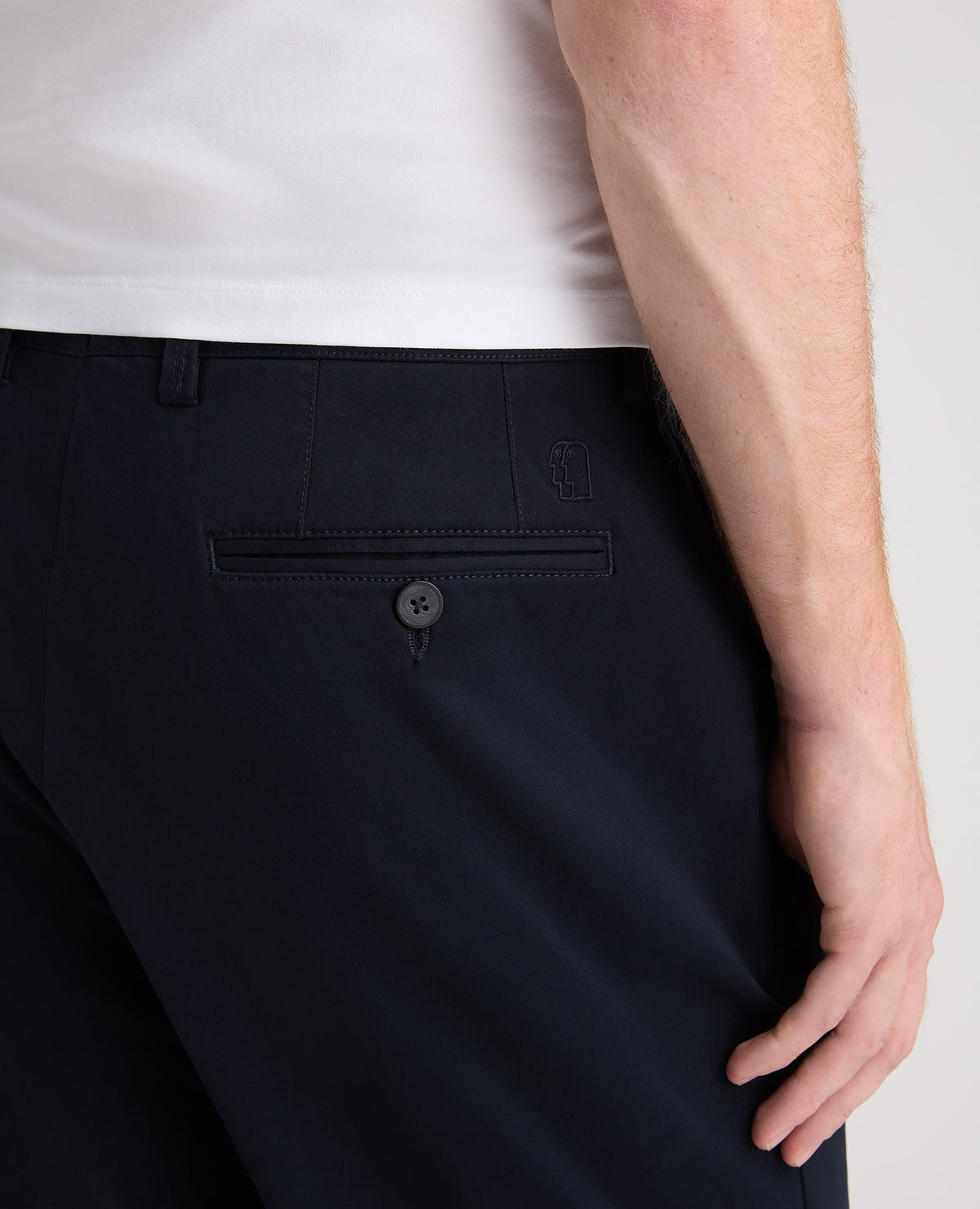 Navy Straight Fit Cotton Stretch Chino