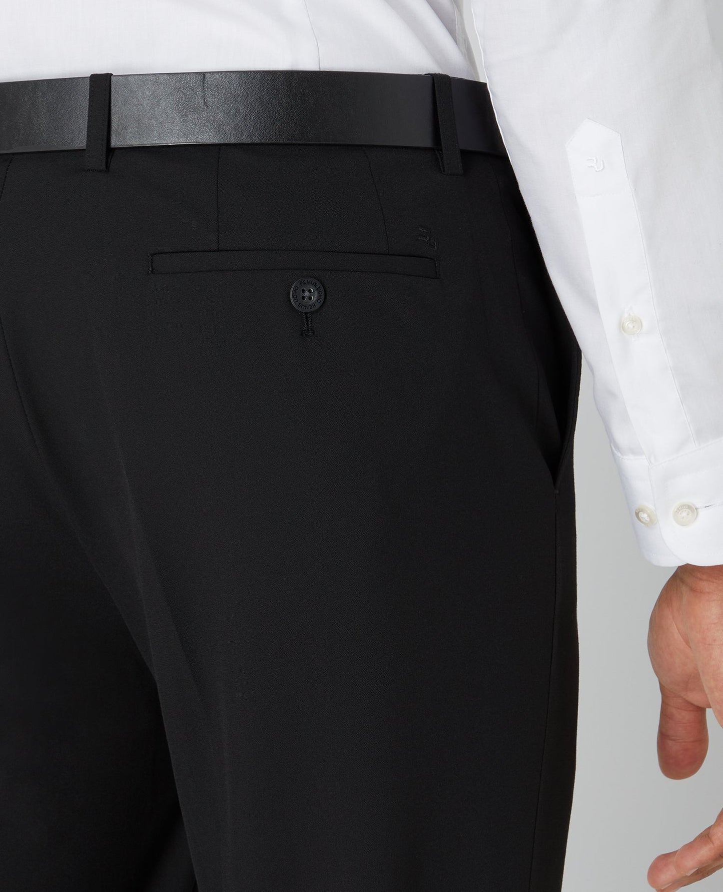 Man wearing a black Slim Leg Formal Trousers