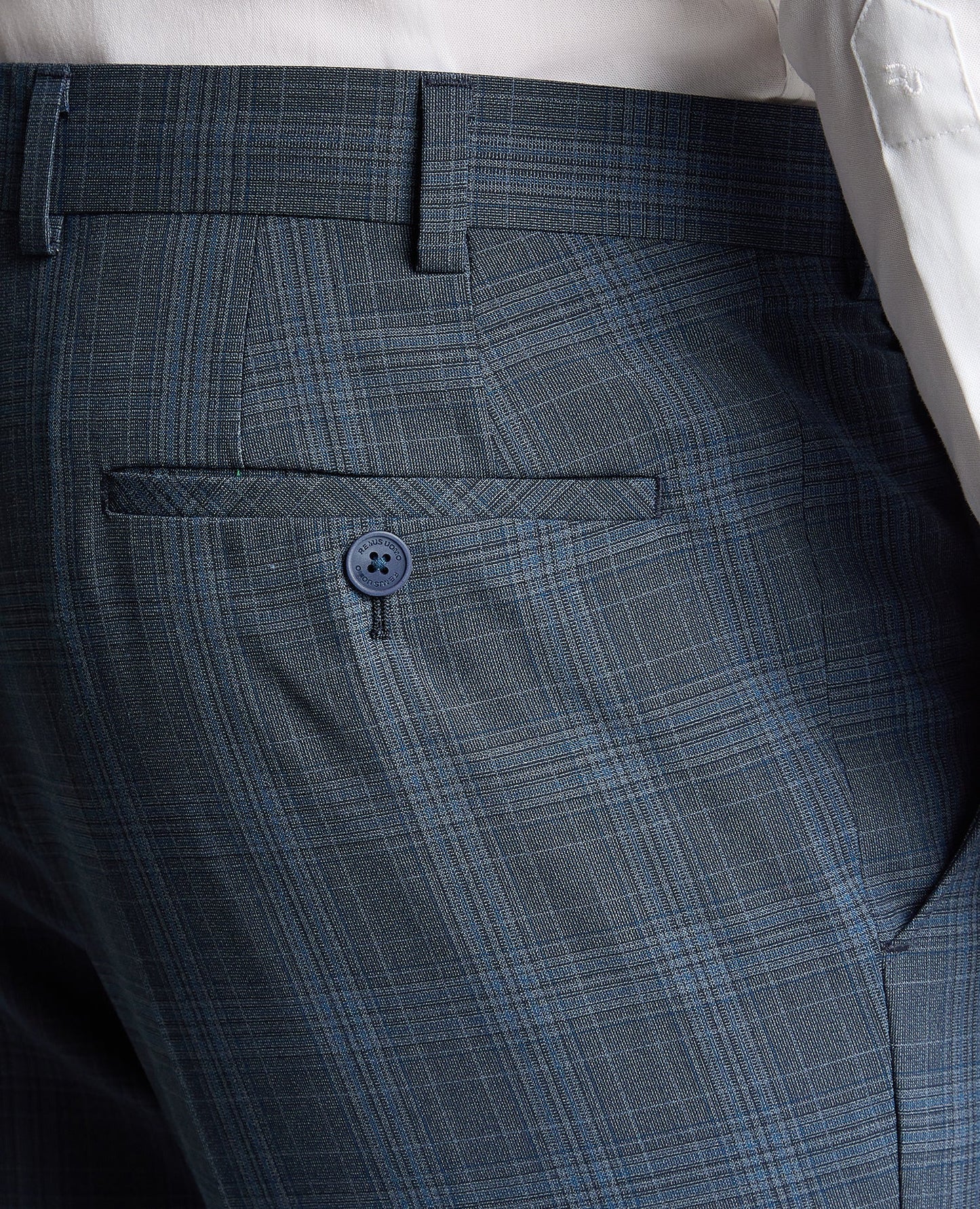 Tapered Fit Checked Wool Blend Mix and Match Suit Trouser