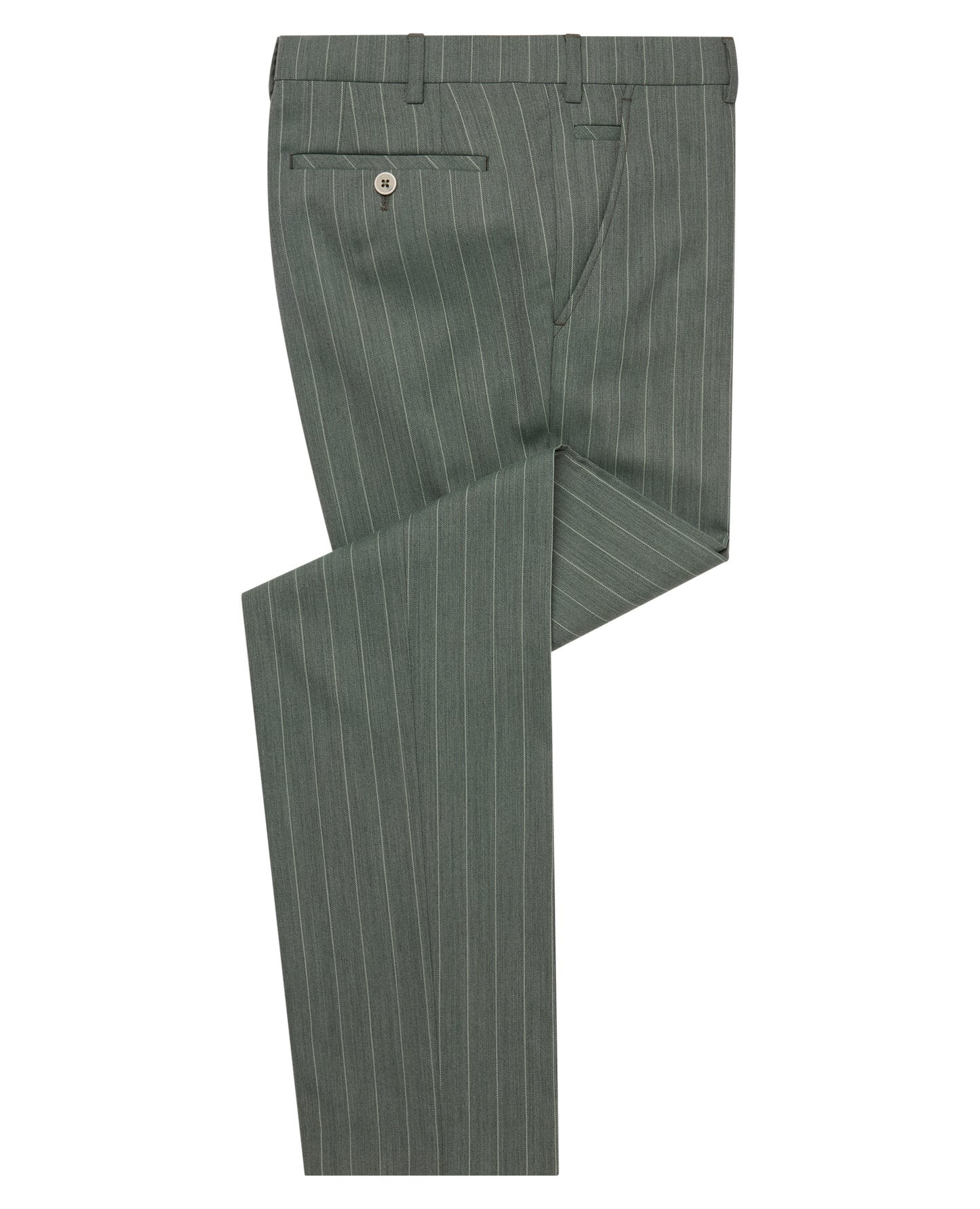 Man wearing a green Slim leg wool blend stretch mix and match suit trouser