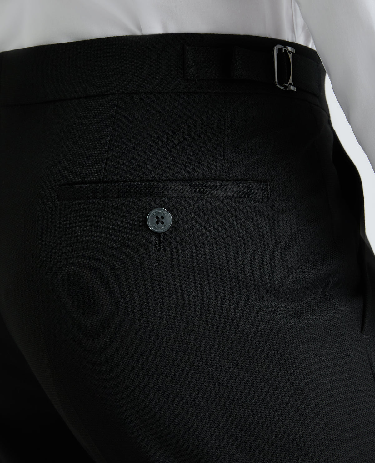 Black Slim Fit Satin Detail Stretch Trousers