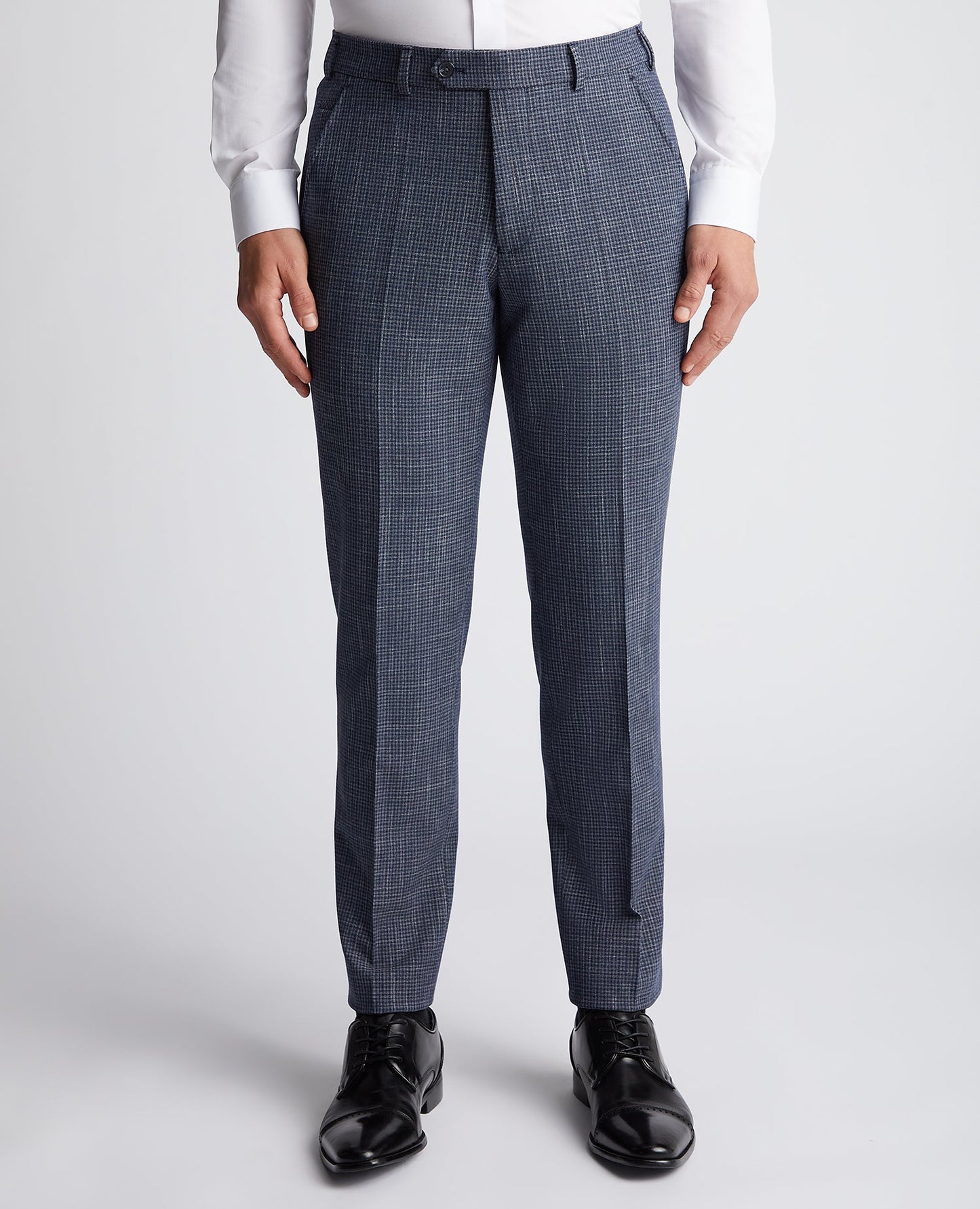 Slim Leg Checked Stretch Formal Trousers